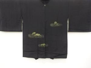 漆　枯山水模様織り出し　一つ紋　絵羽織